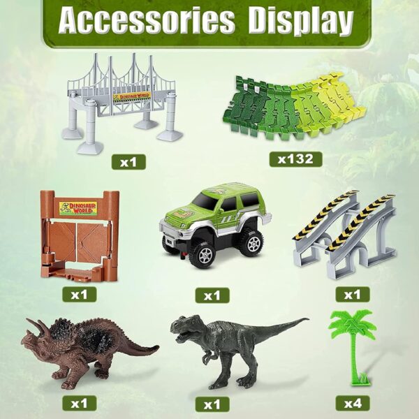 Dinosaur Race Track Toy Set with Cars – Gift for Kids Ages 3-7 - Image 2