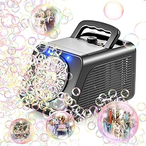 Tecnock Automatic Bubble Machine – 15,000+ Bubbles/Min, 2-Speed Portable Blower for Kids, Toddlers & Outdoor Parties